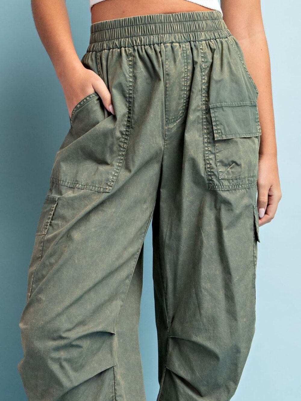 Sage Acid Wash Pants.